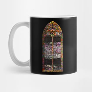 Fallen Leaves Through A Gothic Window Mug